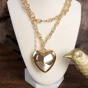 Long Necklace with Puffy Heart