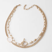 Stone N Bead Toggle Chain Necklace