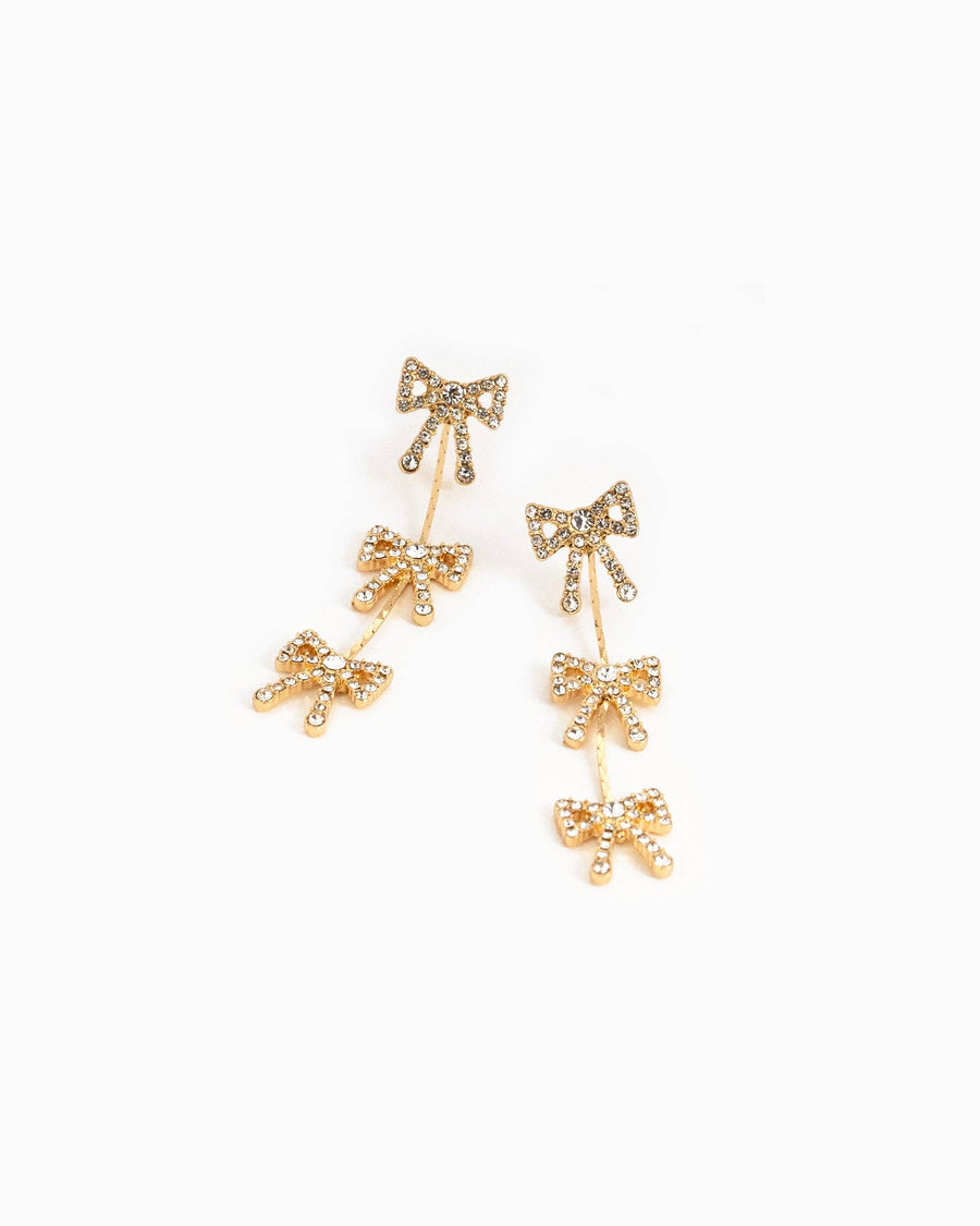 Triple Bow Drop Earrings