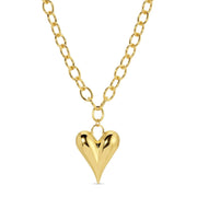 Elongated Bubble Heart Statement Necklace