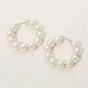 Pearl Beaded Hoop Earrings
