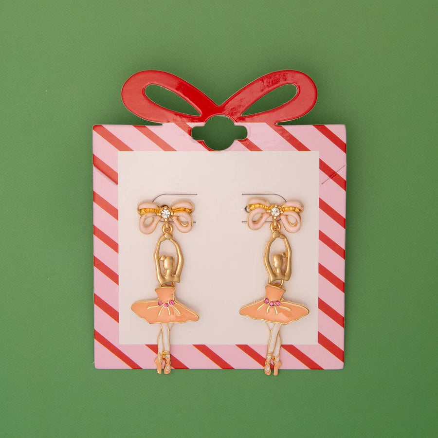 Christmas Ballerina Enamel Post Earrings