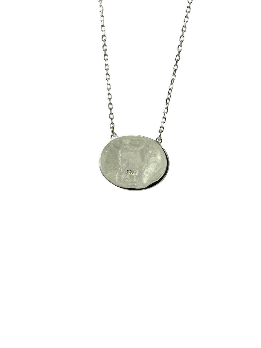 Sterling Silver Belt Buckle Initial Necklace