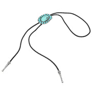 Western Oval Turquoise Concho Bolo Tie Necklace