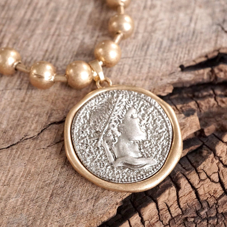 Coin Chunky Ball Chain Statement Necklace