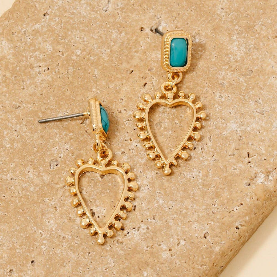 Turquoise and Heart Earrings