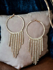 Rhinestone Fringe Earring