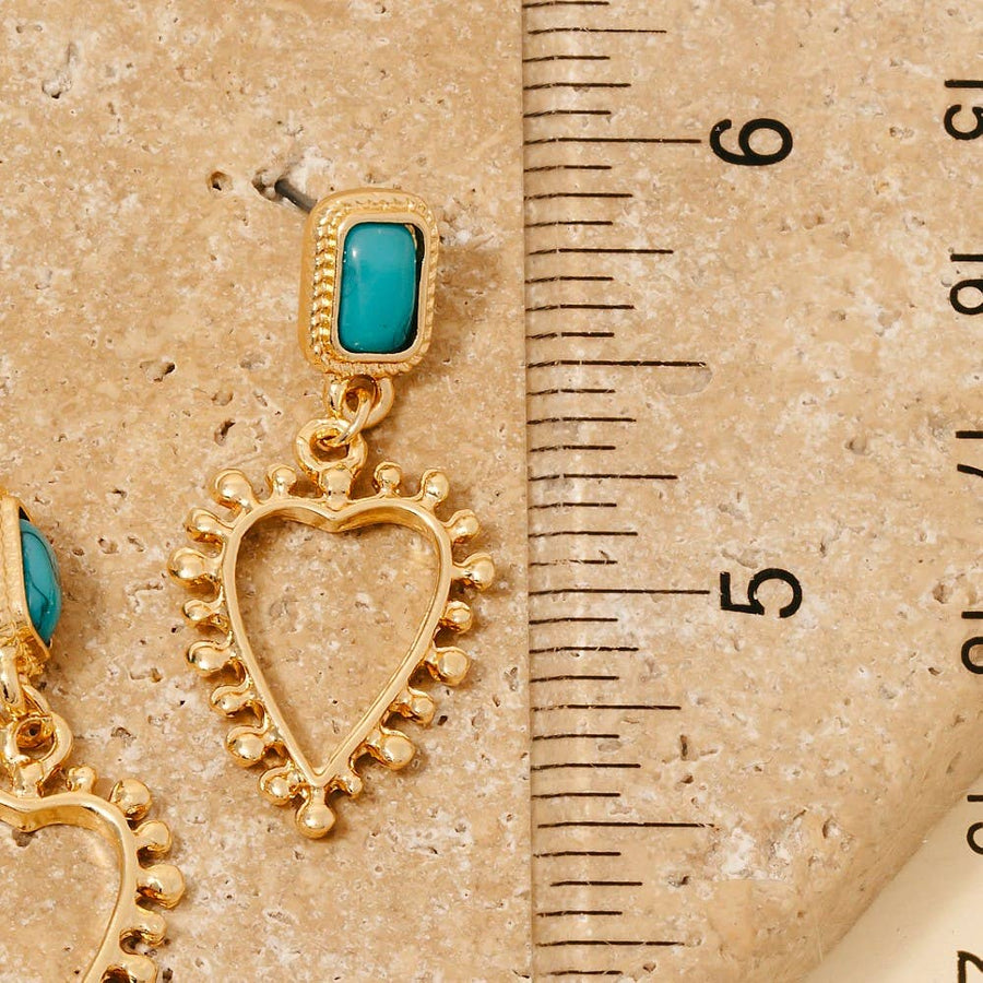 Turquoise and Heart Earrings
