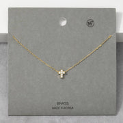 Cz Pave Cross Pendant Necklace