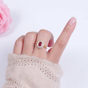 Fuchsia CZ Adjustable Ring