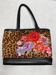 Brighton Embroidered Floral Leopard Bag