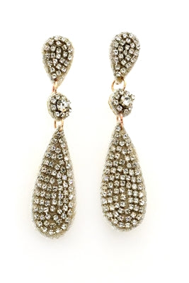 Silver Rhinestone Drop Earrings