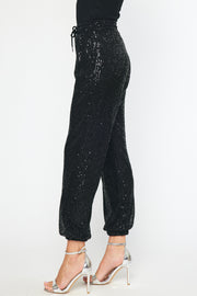 Black Sequin Joggers