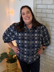 Blueberry Plaid Top