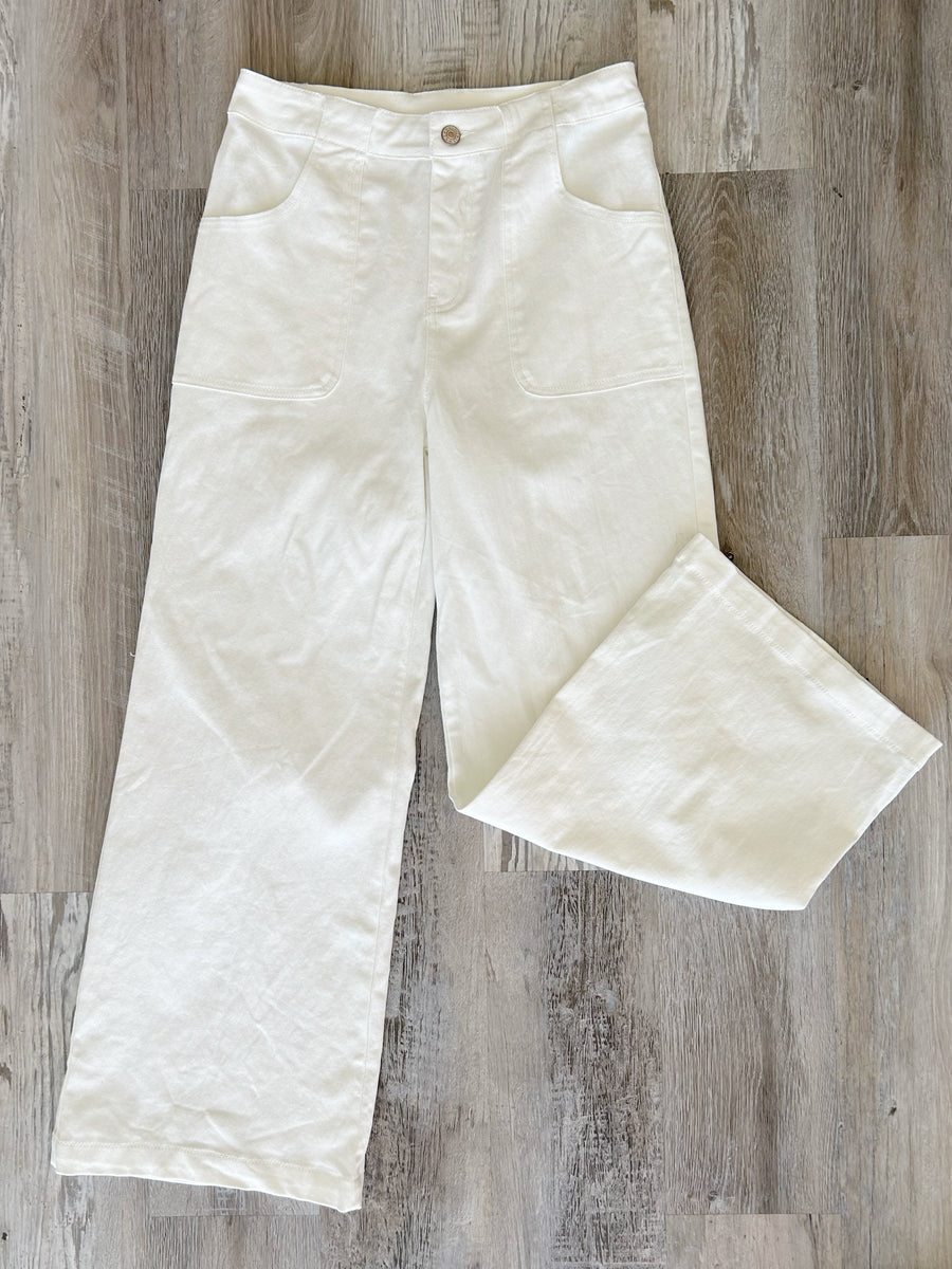 White Wide Leg Pants