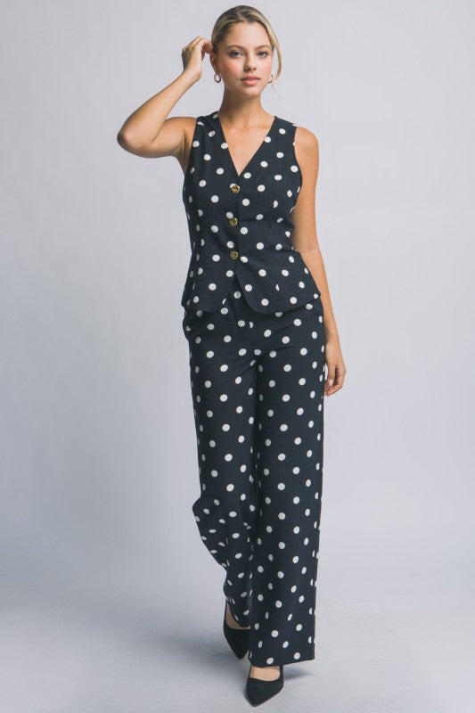 Polka Dot Pants and Vest Set