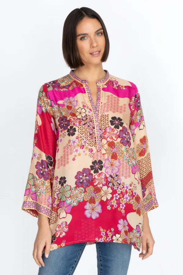 Magenta Print Consign Johnny Was Top, Medium