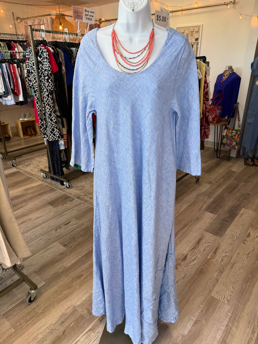 Blue Consign Linen Casa Dress, Medium