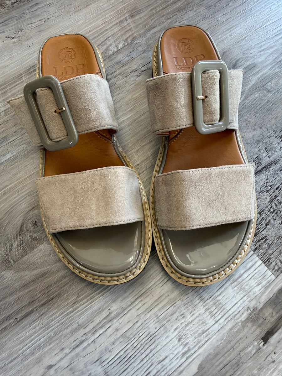 Taupe Consign L'Amour Des Pieds Sandals, 8.5