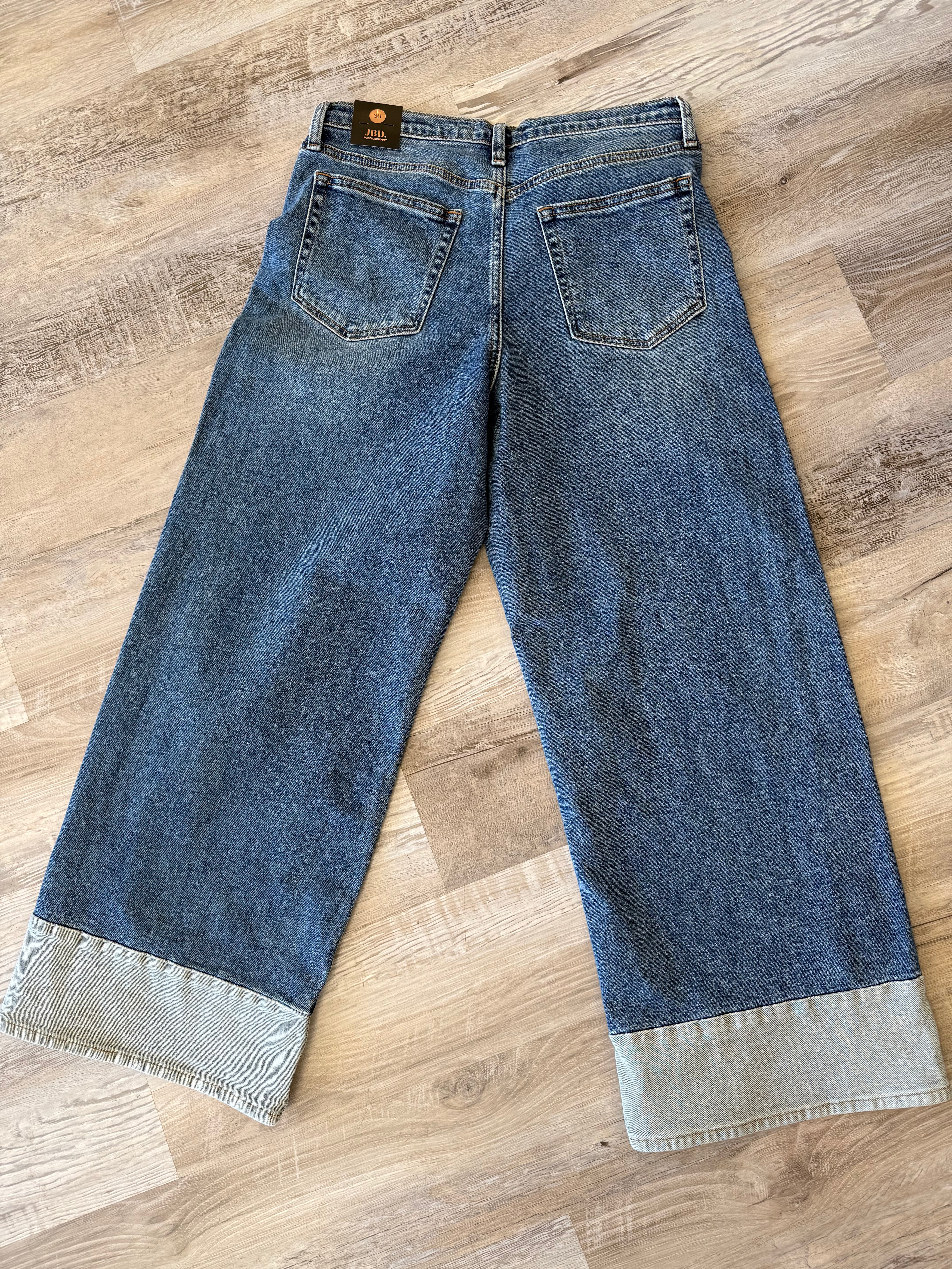 Two Tone Wide Hem Denim