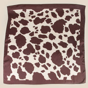 Dark Brown Cow Print Square Bandana Scarf