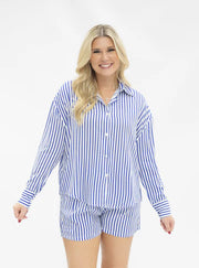 Blue Stripe Button Up