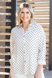 Polka Dot  Button Up