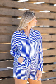 Blue Stripe Shorts
