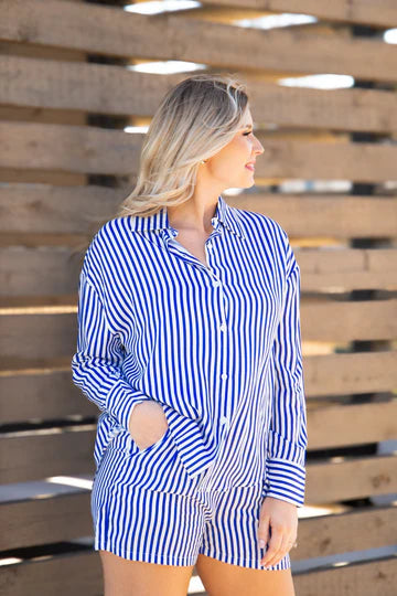 Blue Stripe Shorts