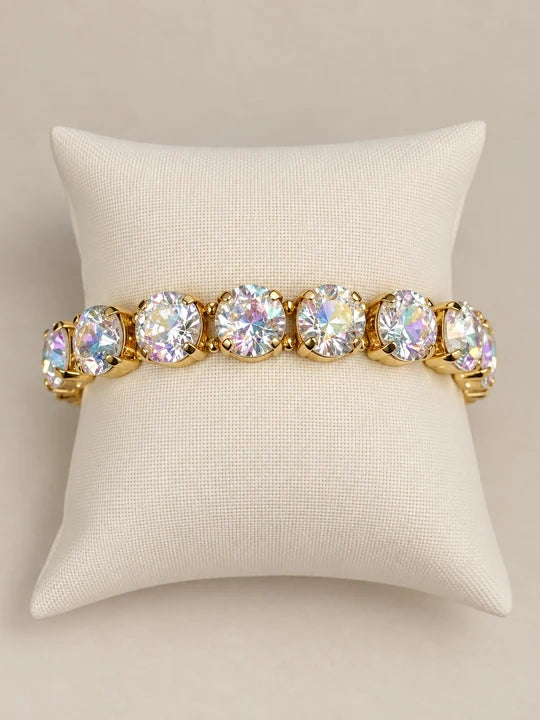 Round Stone Bracelet- Aurora Borealis
