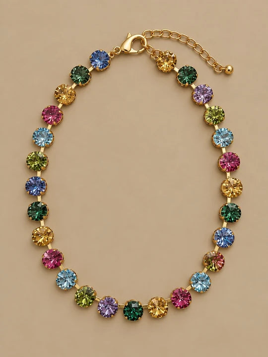 Round Stone Necklace- Multi