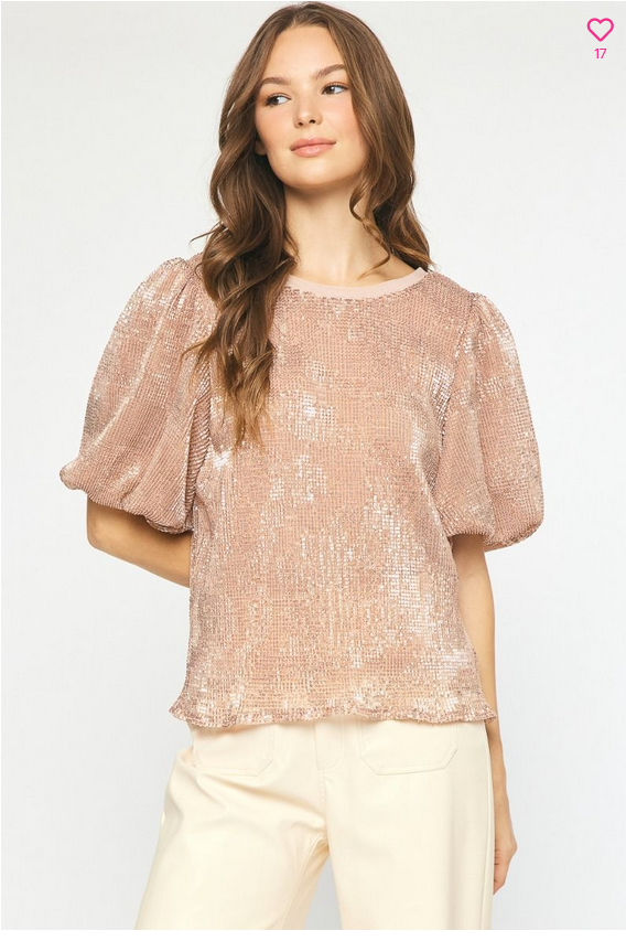 Rose Gold Sequin Top