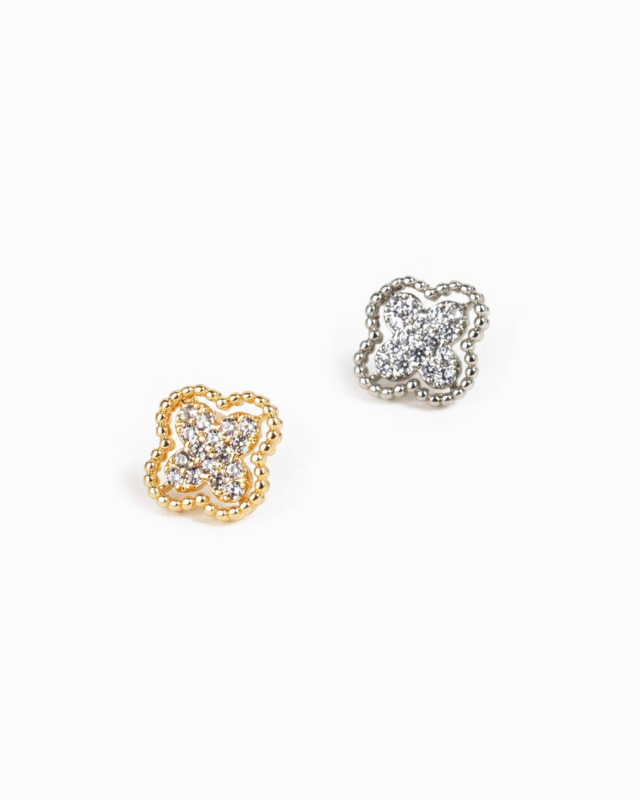 Pavé Clover Stud Earrings