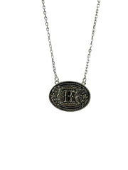 Sterling Silver Belt Buckle Initial Necklace