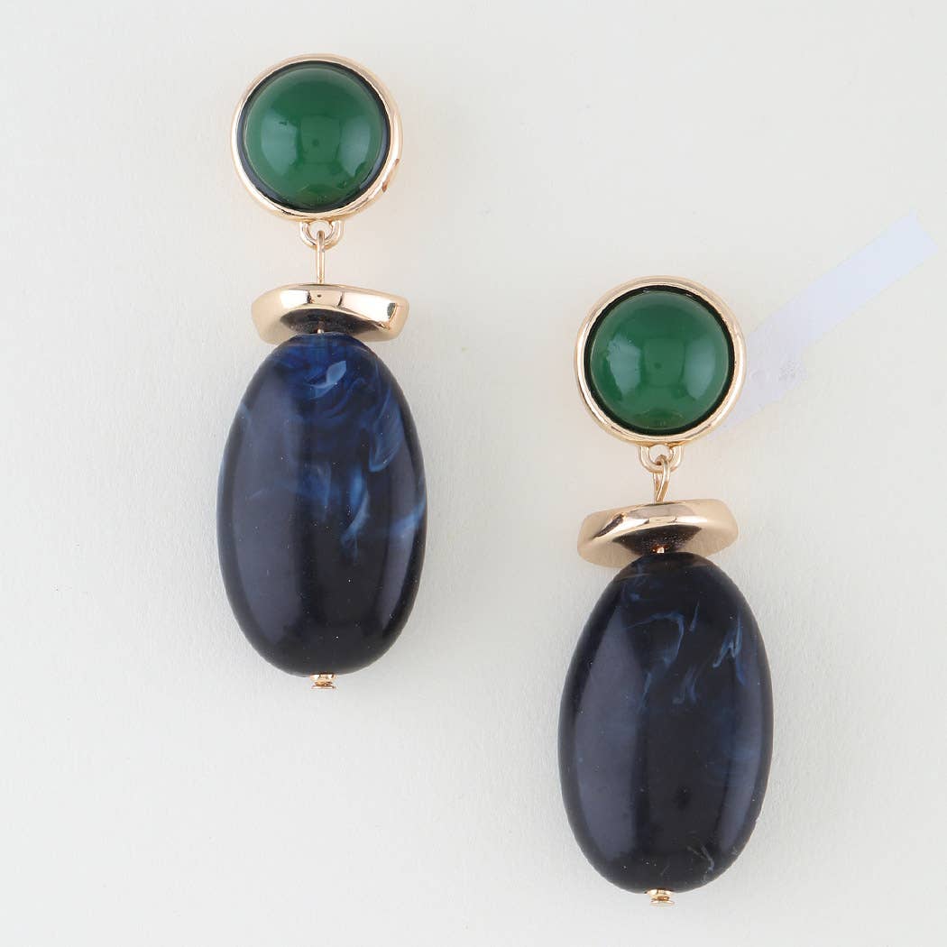 Marble Stone Drop Earrings