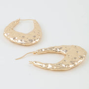 Hammered Moon Hoop Earrings
