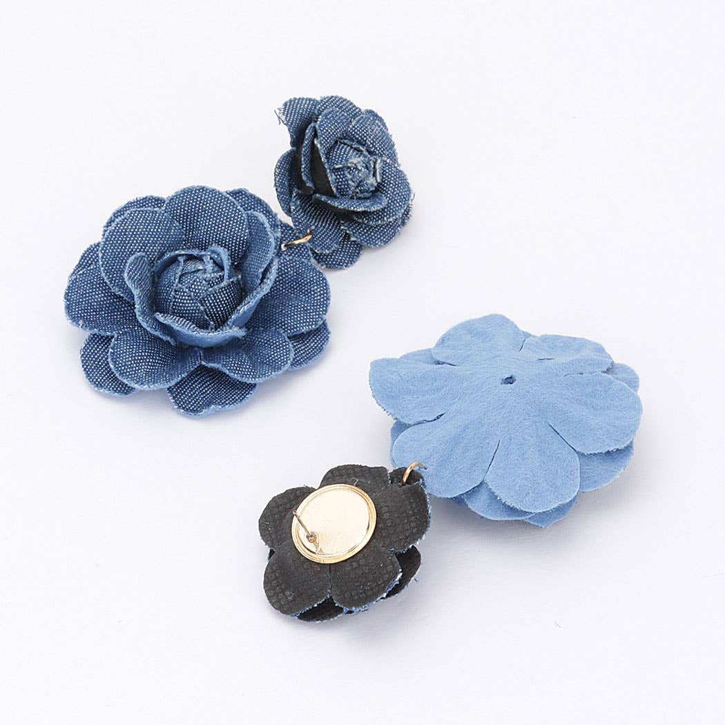 Denim Flower Earring
