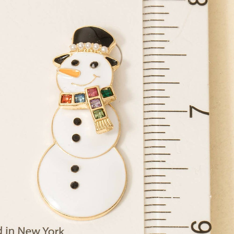 Enamel Snowman Earrings