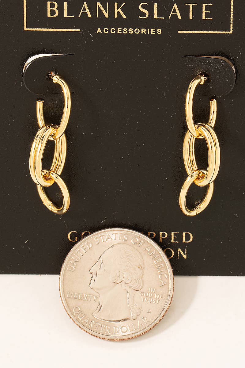 Gold Dipped Chain Drop Earrings