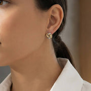 Two Tone Knot Stud Earrings