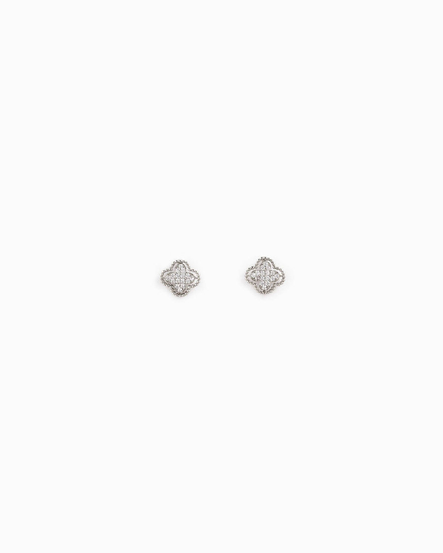 Pavé Clover Stud Earrings