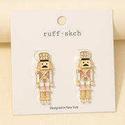 Enamel Nutcracker Drop Earrings