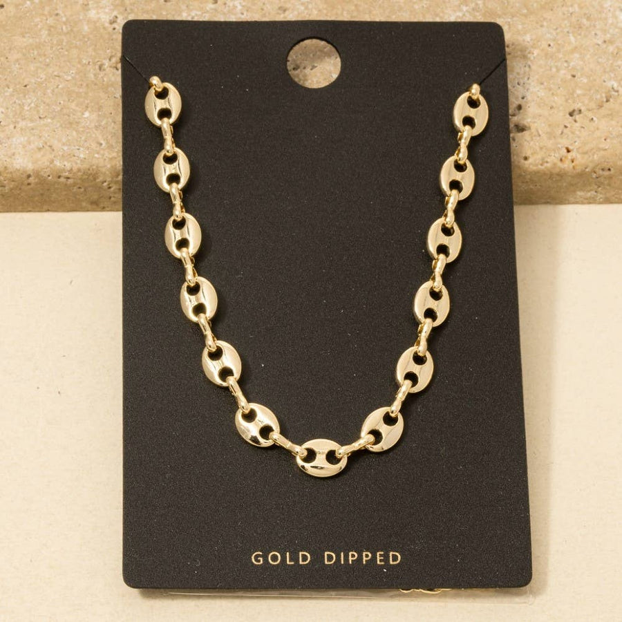 Gold Dipped Anchor Chain Necklace