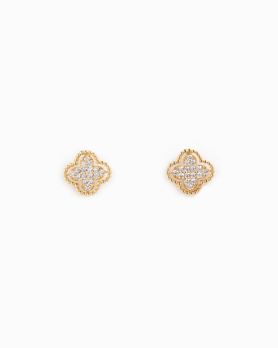 Pavé Clover Stud Earrings