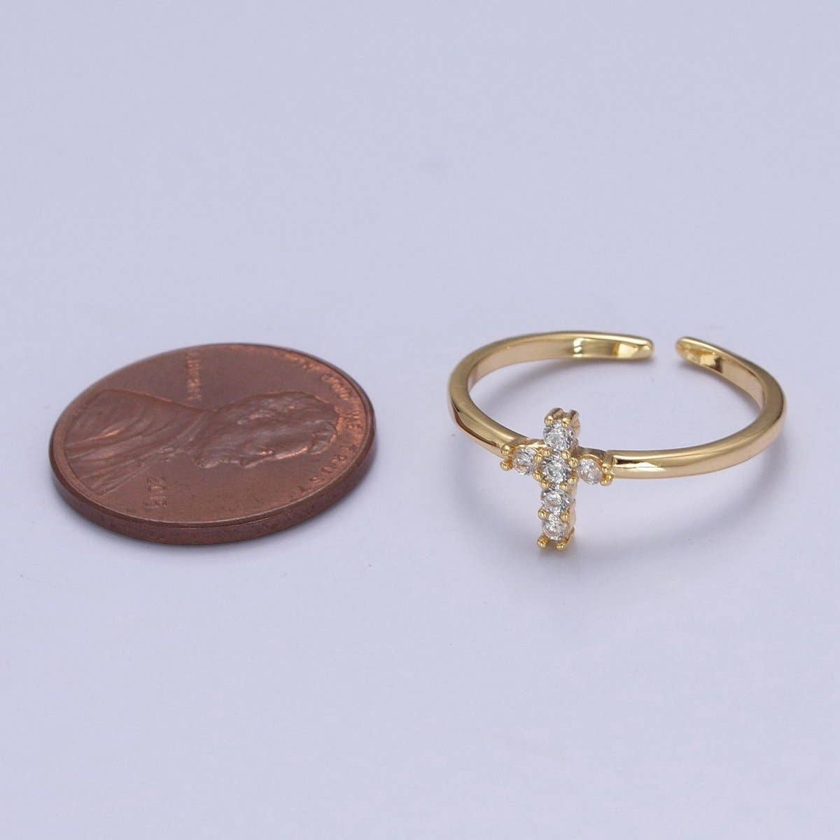Gold Cross Stacking Ring