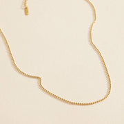 Mini Beaded 18K Gold Dip Stainless Steel Necklace