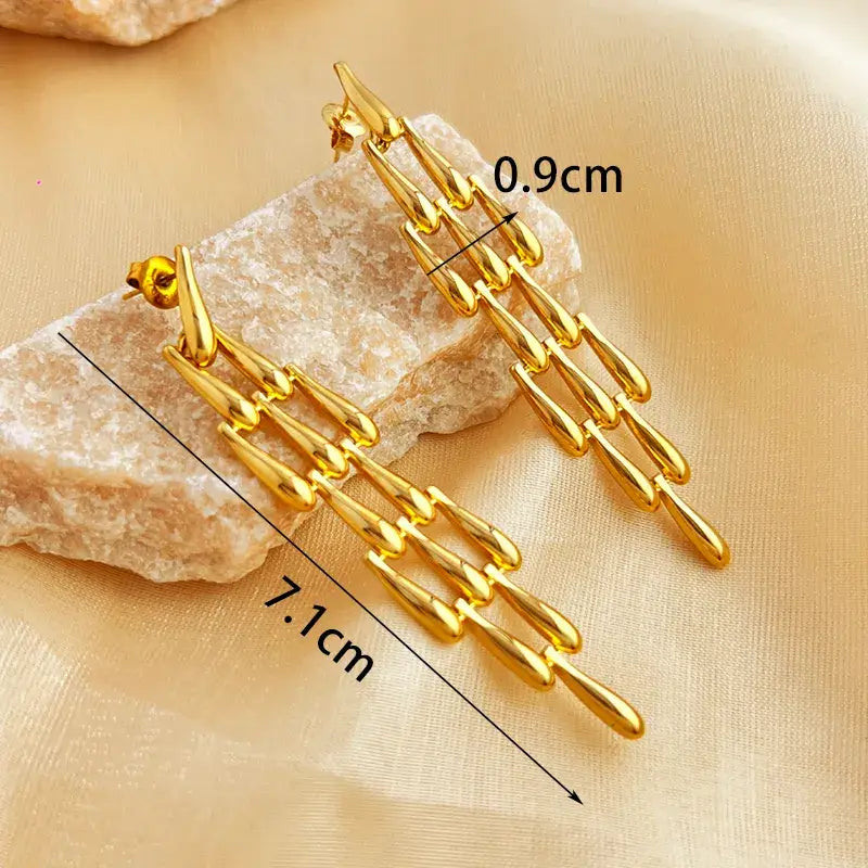 Gold Drop Elegant Drop Earrings