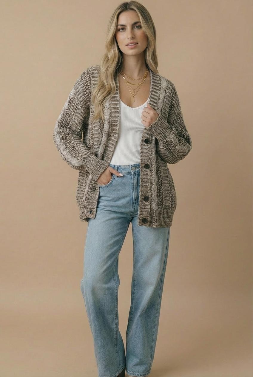 Chunky Cable Knit Cardigan