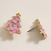 Christmas Tree Enamel Stud Earrings