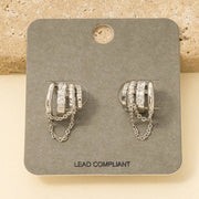 Assorted Four Line With Chain Hoop Earrings